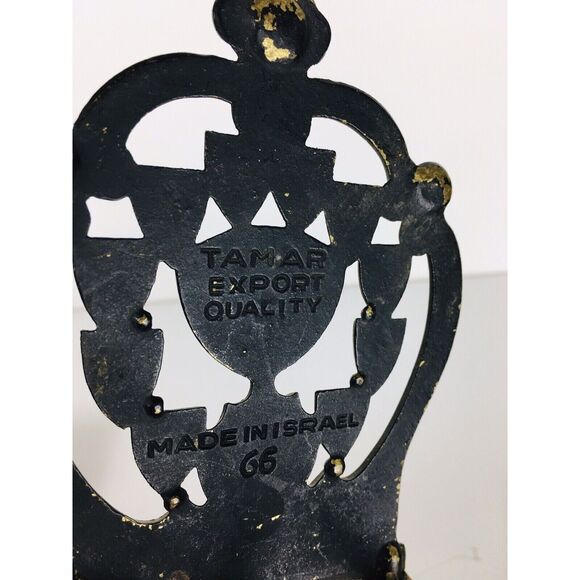 MCM Tribes of Israel Tamar Export Vintage MCM Brass Crown Jeweled Bookends - Picture 7 of 7